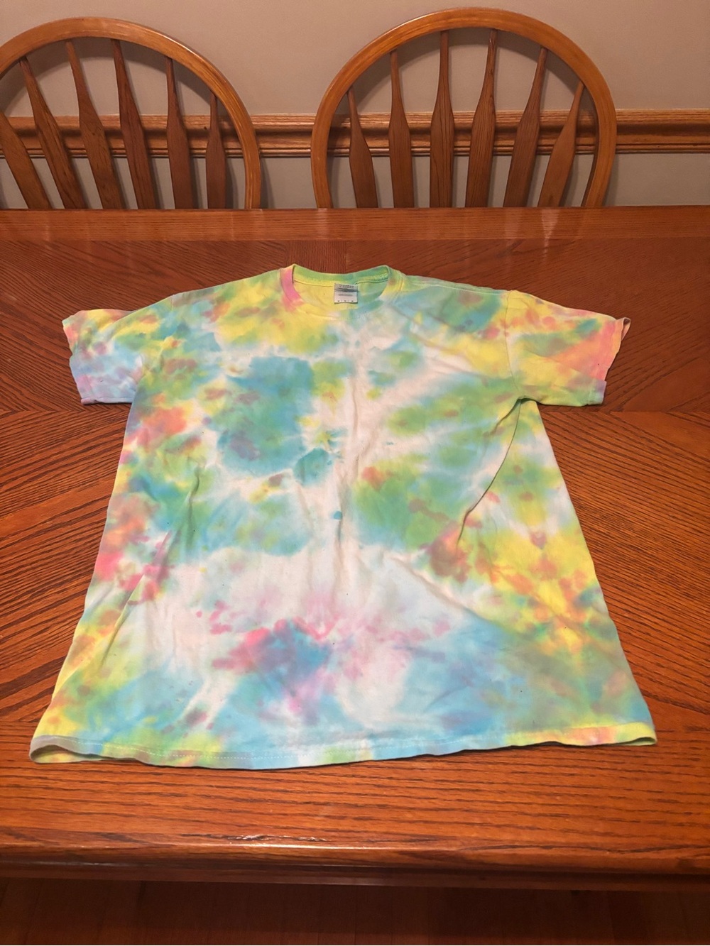 Gildan Pastel Yellow & Mint Tie-Dye Tee